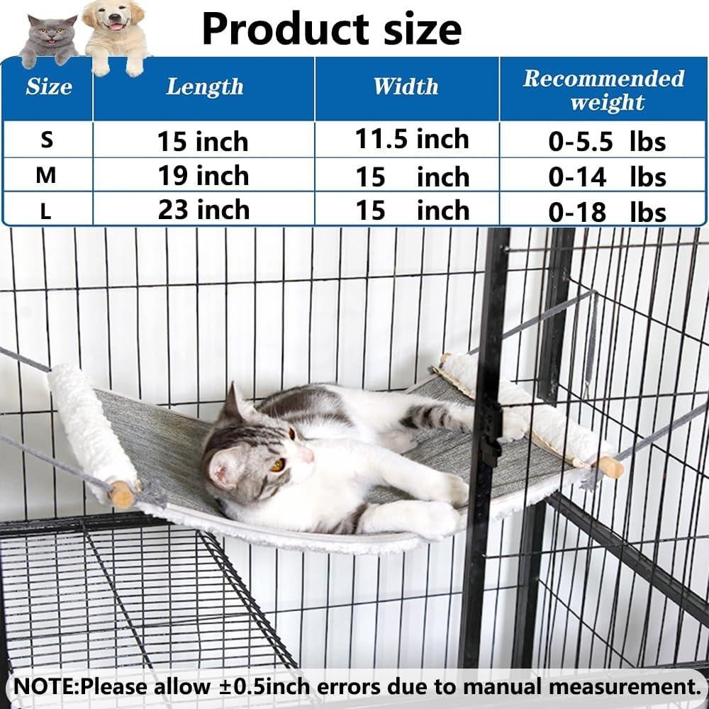 Hamaca Reversible para Gato Yawggy Mediana Gris y Blanco