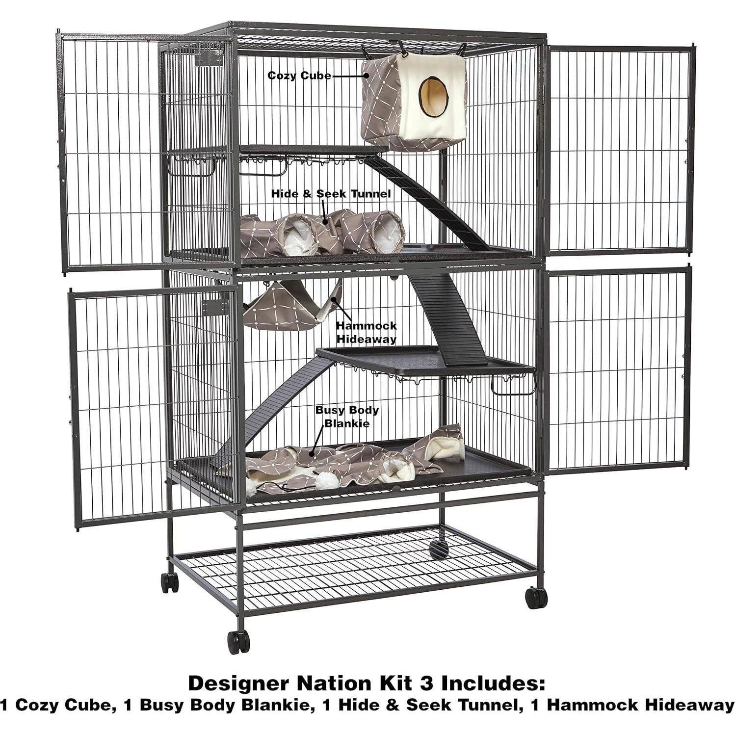 Kit de Accesorios para Pequeños Animales MidWest 3 - Estampado Diamante