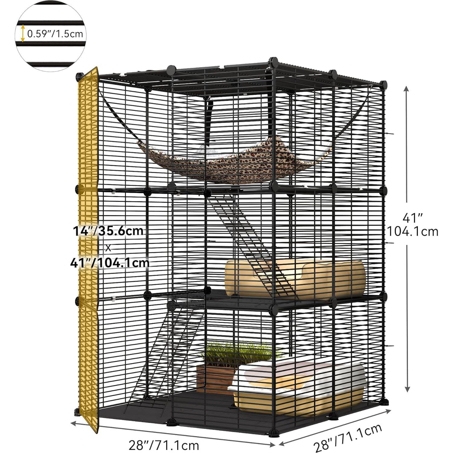 Jaula para Gatos YITAHOME Extra Grande 71x71 cm con Hamaca