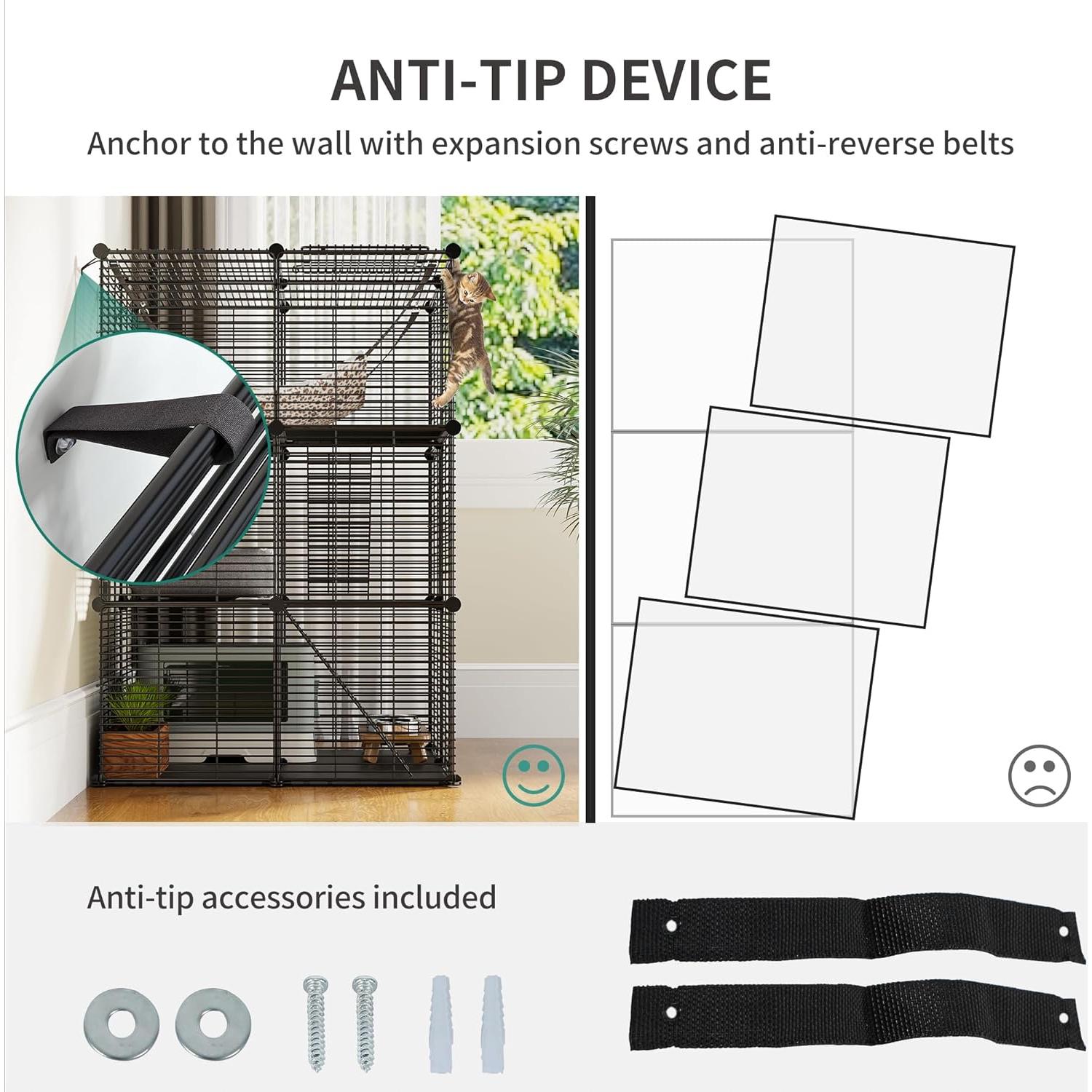 Jaula para Gatos YITAHOME Extra Grande 71x71 cm con Hamaca