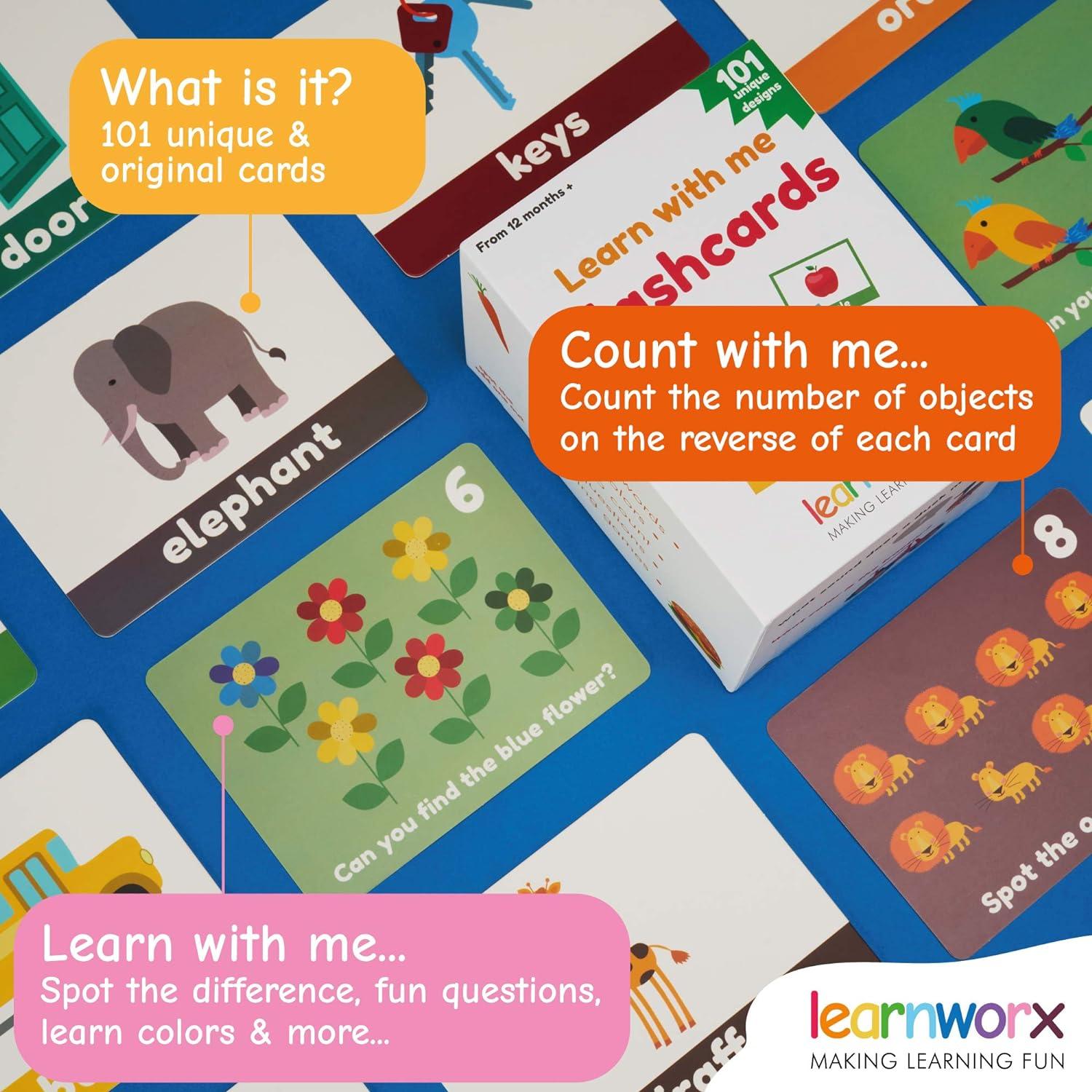 Tarjetas de Flash LearnWorx 101 para Niños 1-3 Años