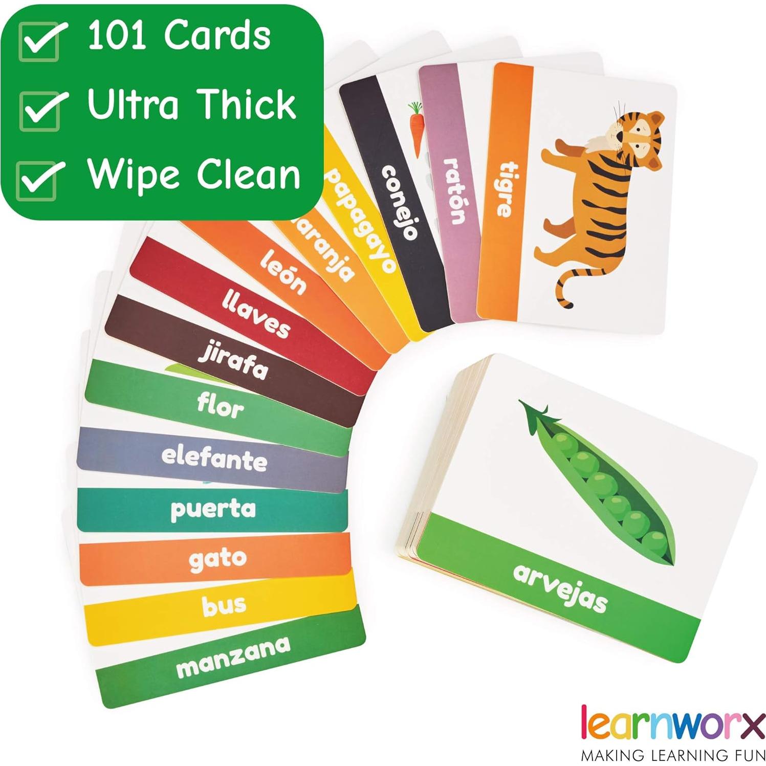 Tarjetas Didácticas en Español Learnworx - 101 Piezas