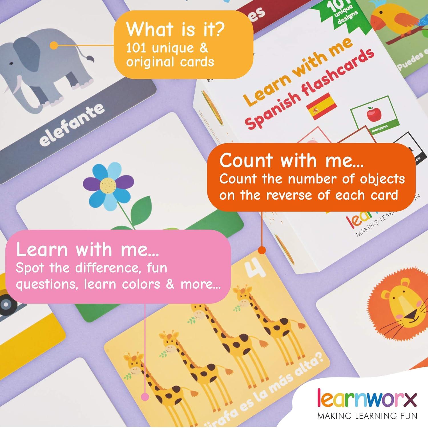 Tarjetas Didácticas en Español Learnworx - 101 Piezas