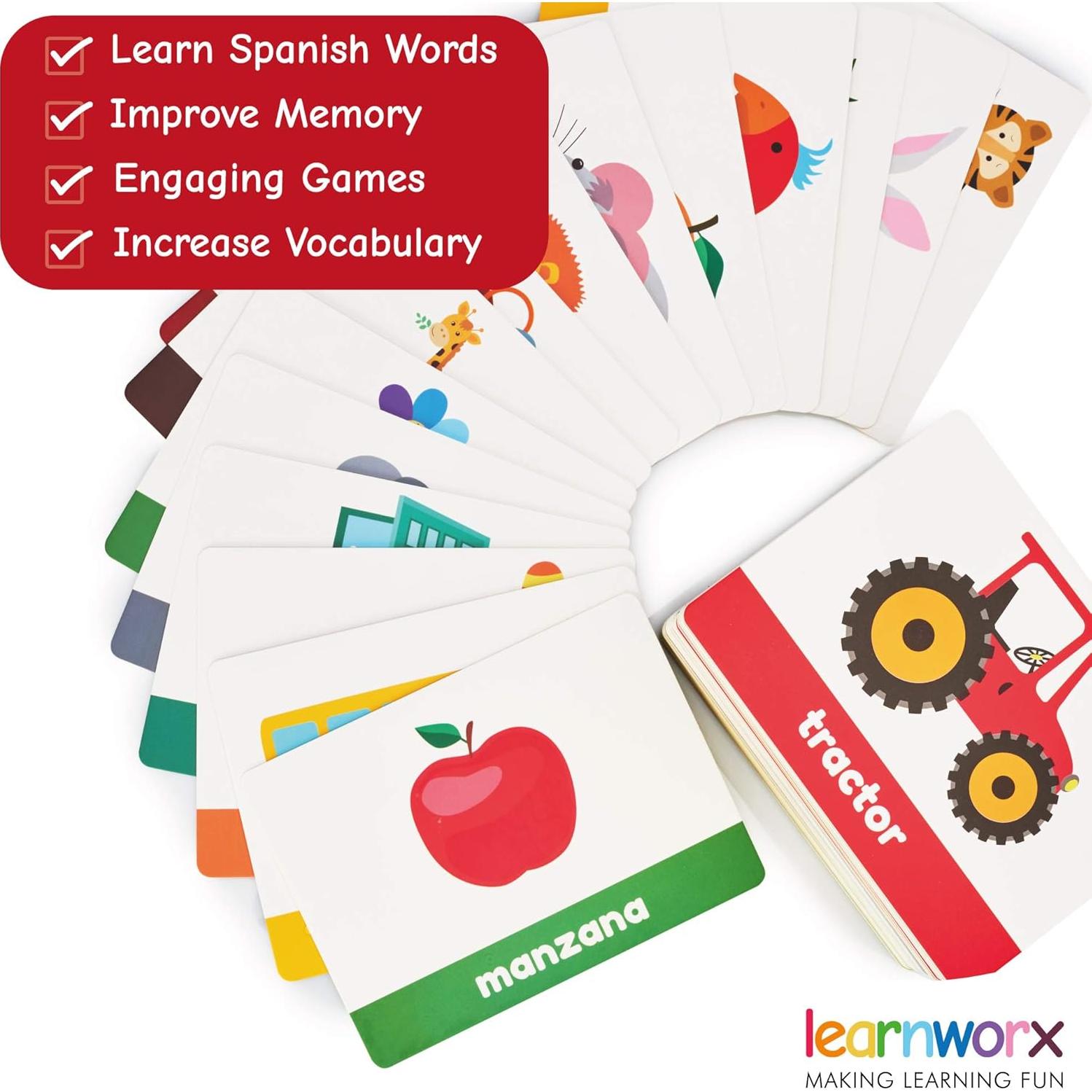 Tarjetas Didácticas en Español Learnworx - 101 Piezas