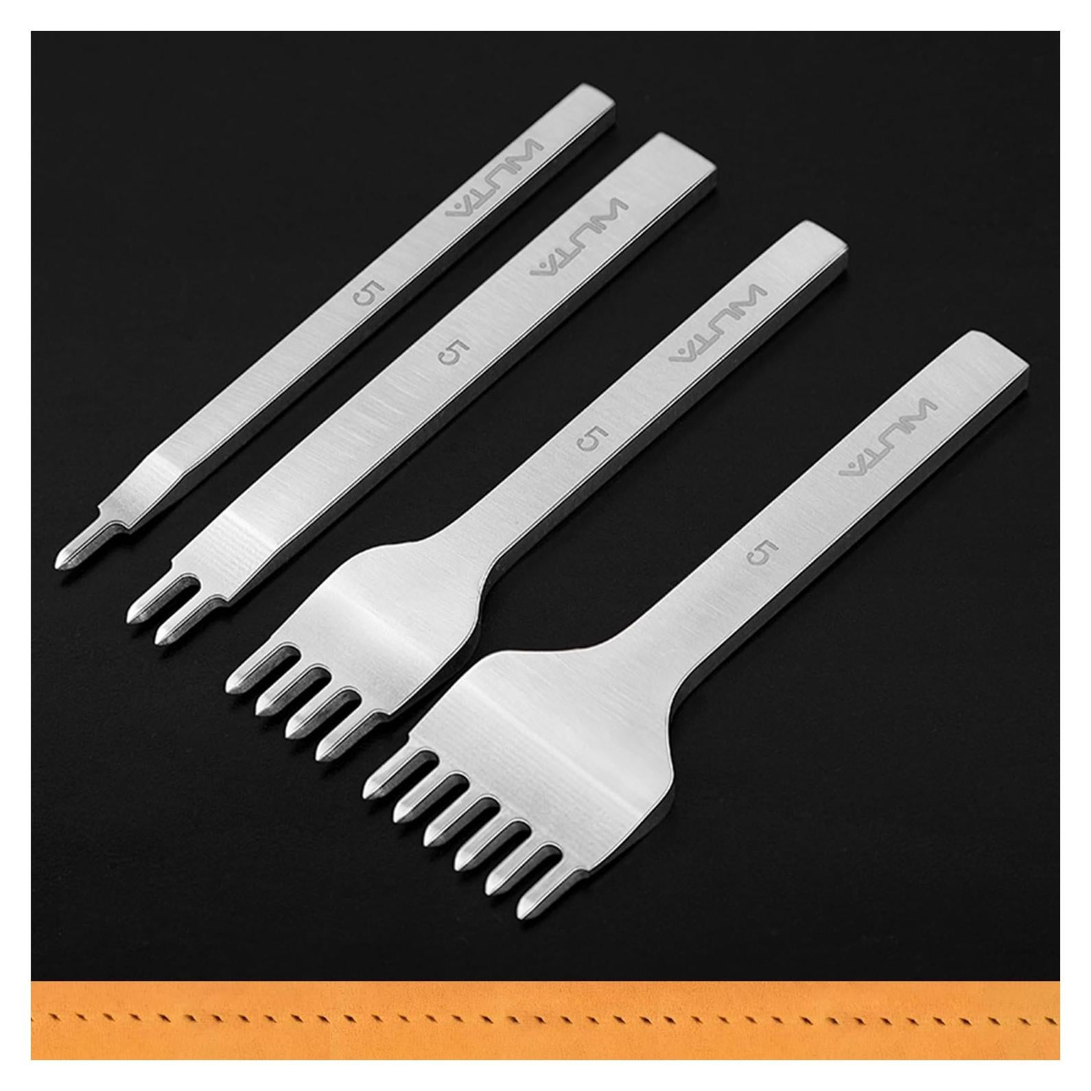 Cincel de perforación de cuero WUTA 2ª Gen 5mm Set 4 Piezas