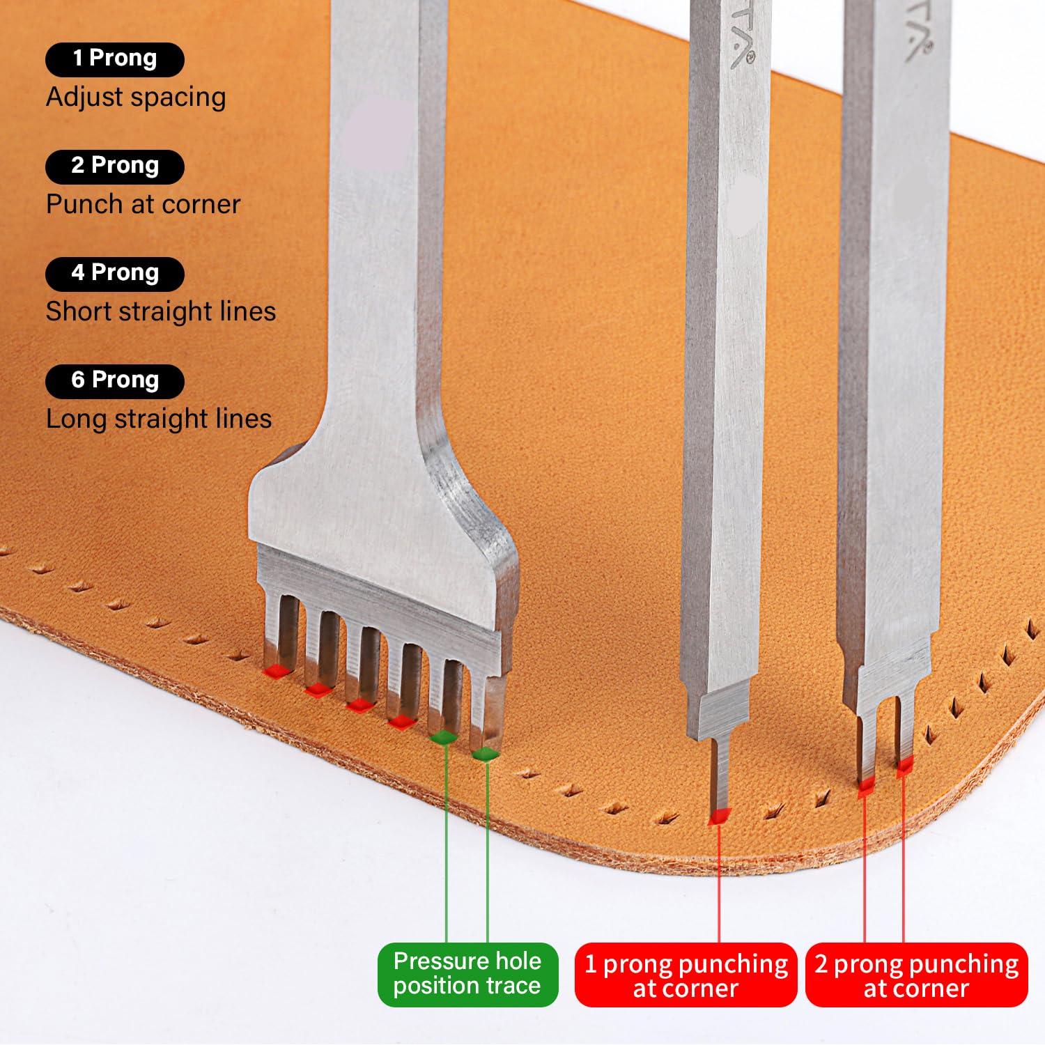 Cincel de perforación de cuero WUTA 2ª Gen 5mm Set 4 Piezas