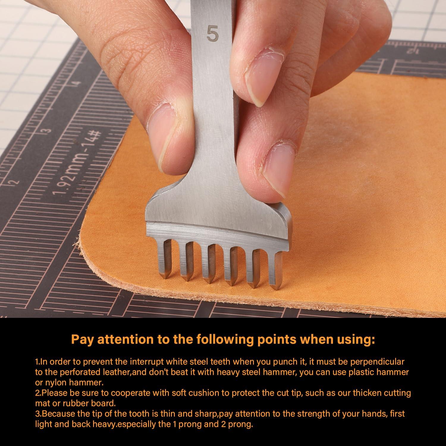 Cincel de perforación de cuero WUTA 2ª Gen 5mm Set 4 Piezas