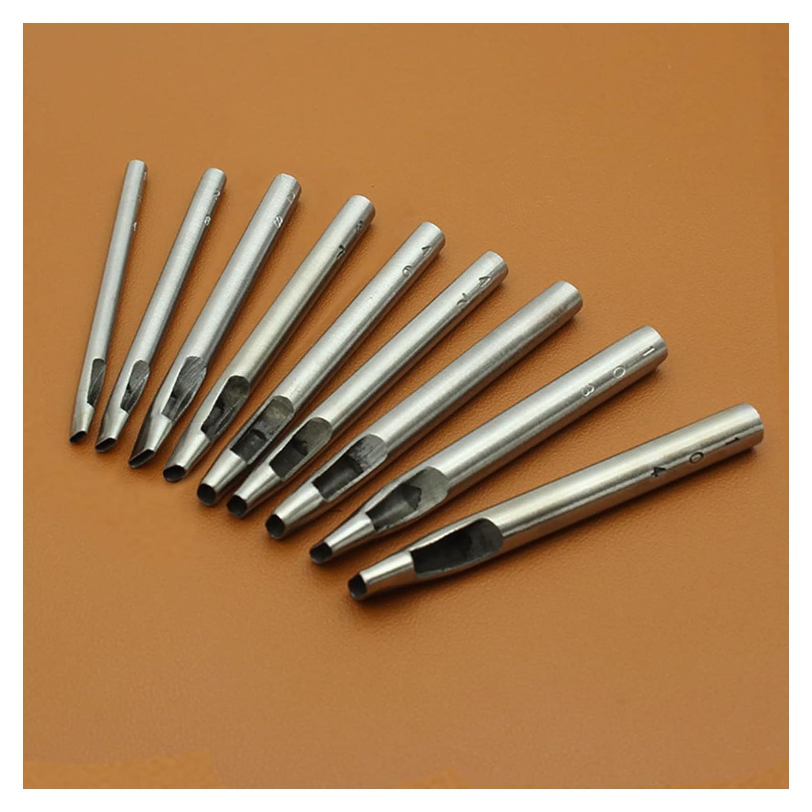 Juego de 9 Perforadoras Ovaladas Mivofun para Cuero 1.5-5mm