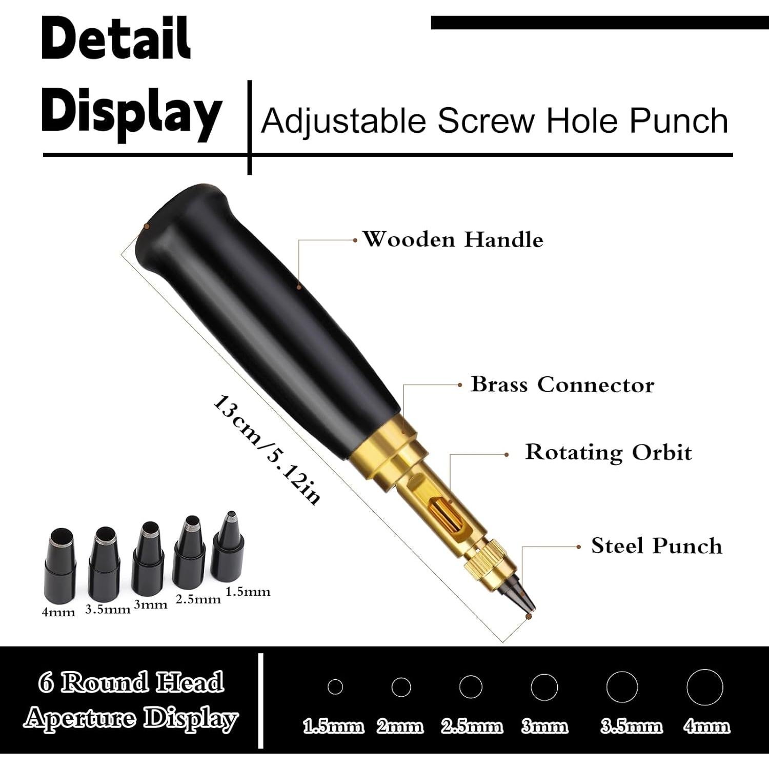 Perforador de Agujeros para Cuero Mnuizu 6 Tamaños Ajustables