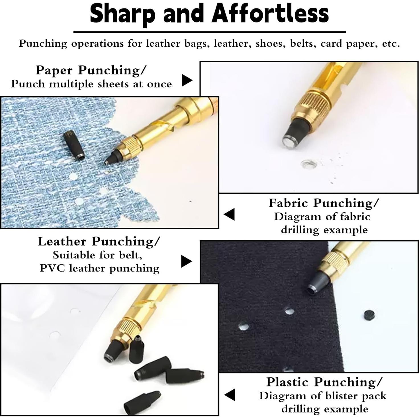 Perforador de Agujeros para Cuero Mnuizu 6 Tamaños Ajustables