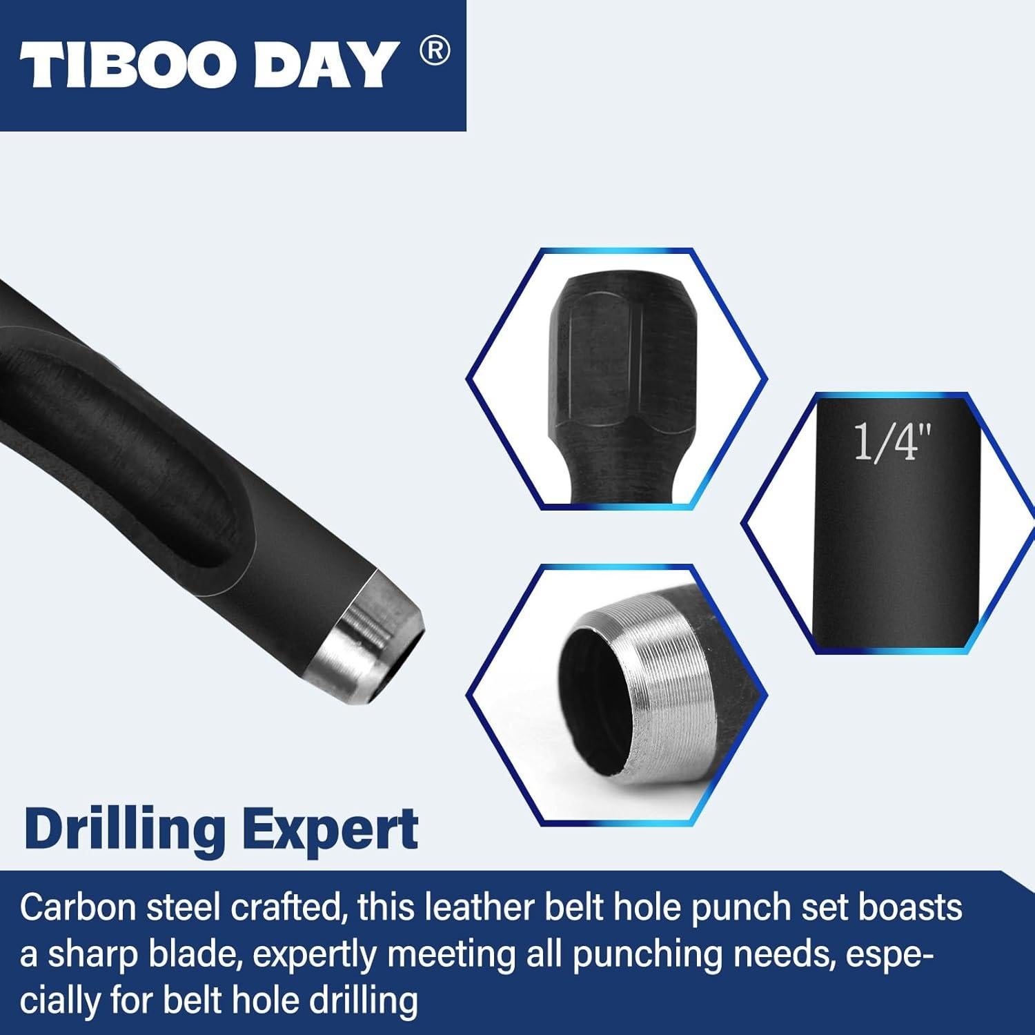 Juego de Perforadoras de Cuero TIBOO 6 Piezas 4.76-12.7 mm