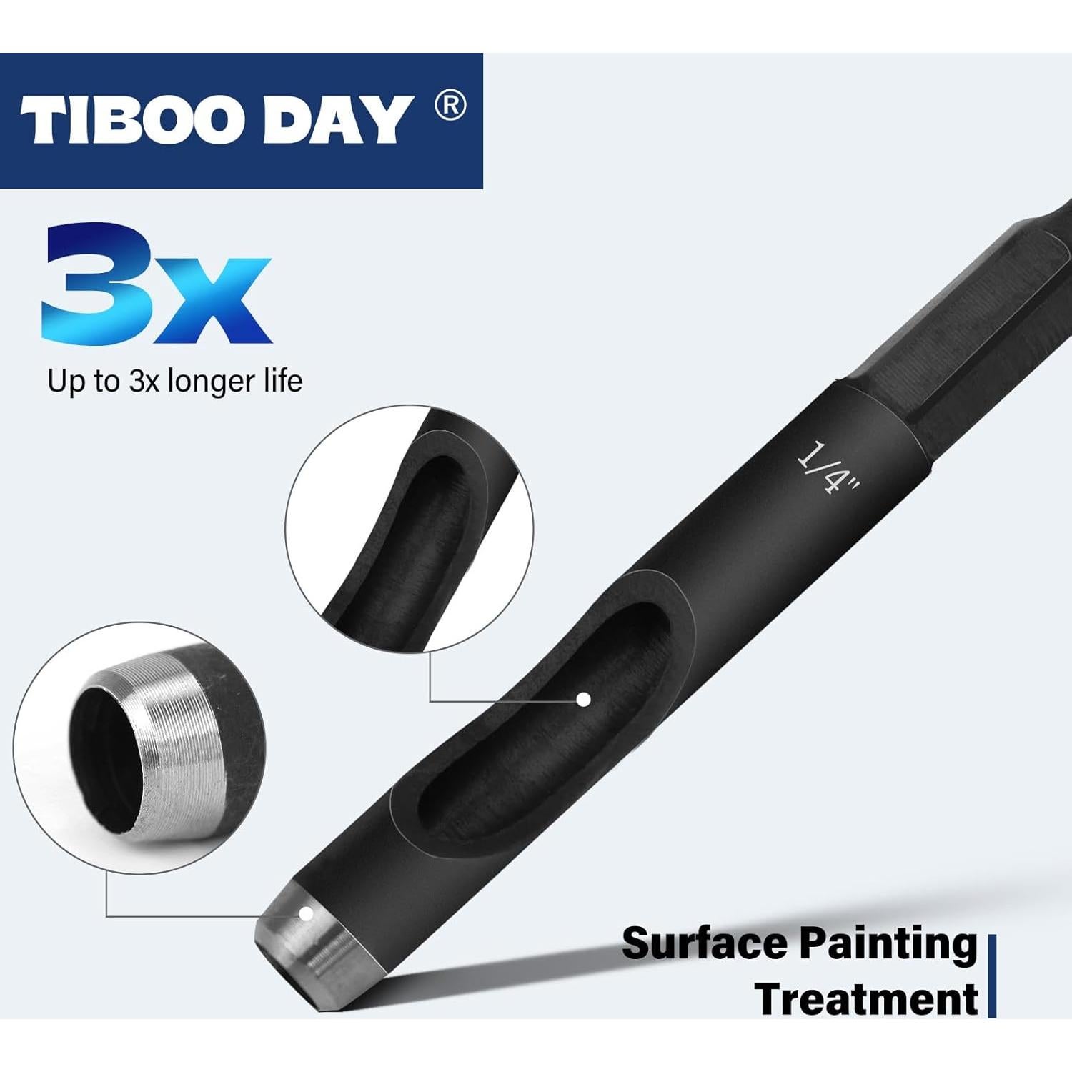 Juego de Perforadoras de Cuero TIBOO 6 Piezas 4.76-12.7 mm