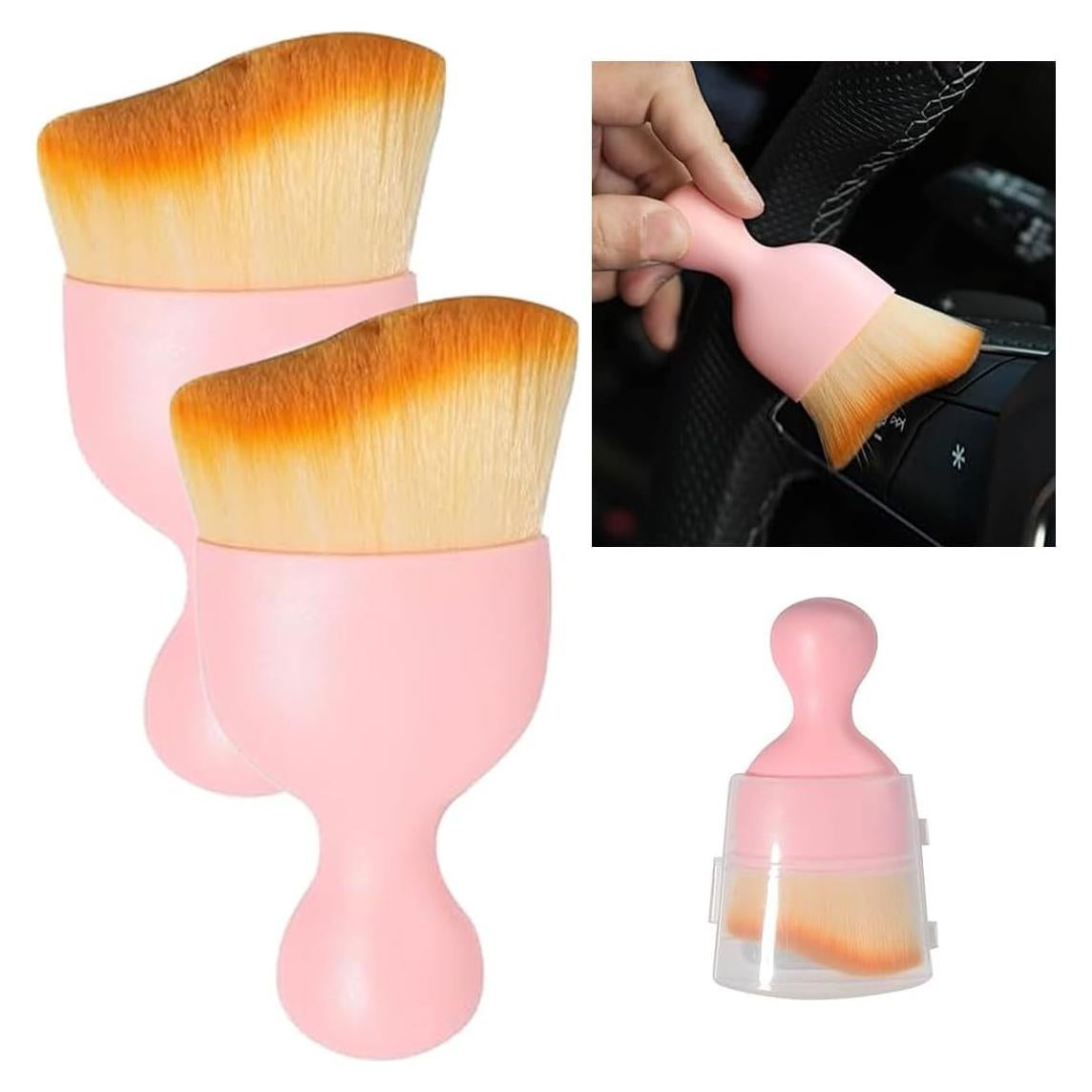 Cepillo de Detalle para Interior de Auto JOUCOURT 2PCS Rosa