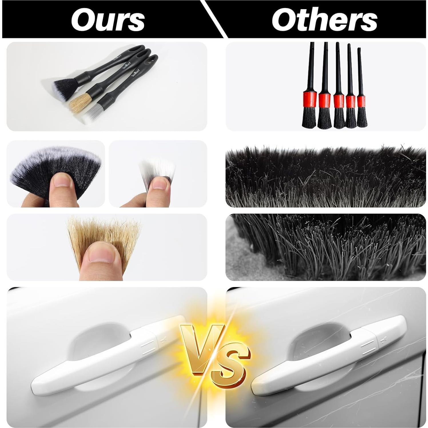 Juego de 3 Pinceles Detallado Automóviles YmBest - Cerdas Suaves