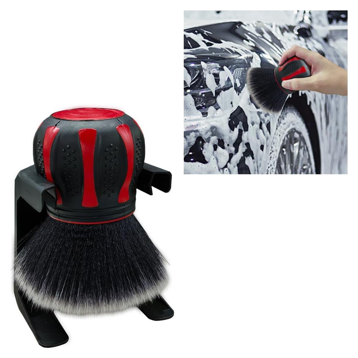 Cepillo de Detalle de Coche BDZMC Rojo con Soporte 12.5x9.5cm