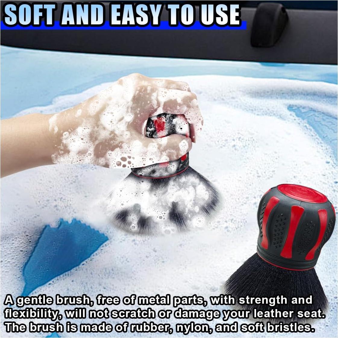 Cepillo de Detalle de Coche BDZMC Rojo con Soporte 12.5x9.5cm