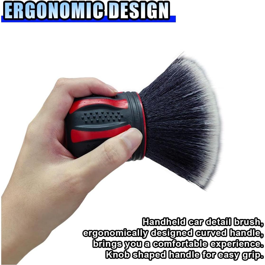 Cepillo de Detalle de Coche BDZMC Rojo con Soporte 12.5x9.5cm