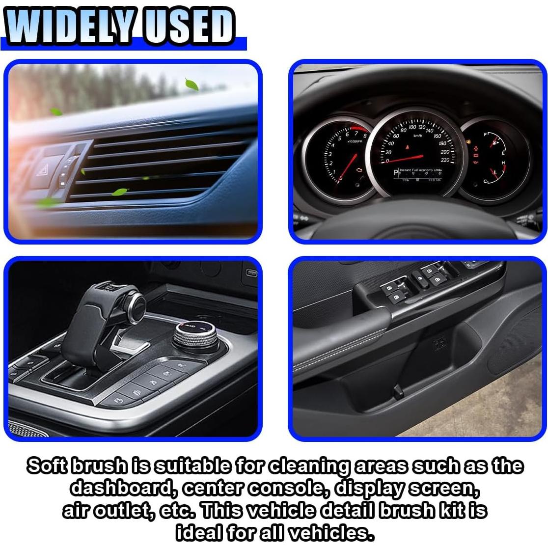 Cepillo de Detalle de Coche BDZMC Rojo con Soporte 12.5x9.5cm