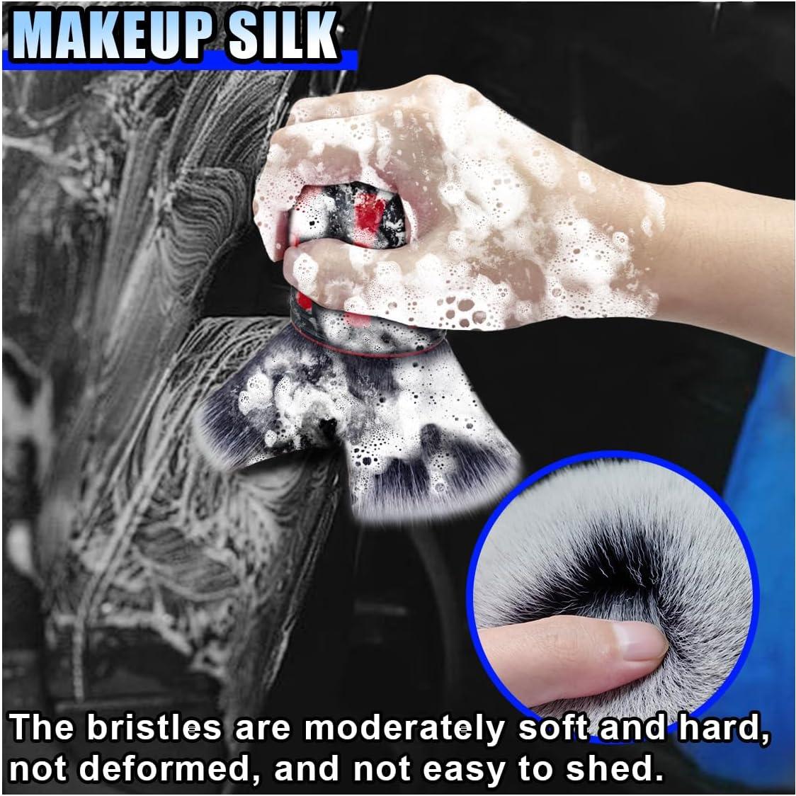 Cepillo de Detalle de Coche BDZMC Rojo con Soporte 12.5x9.5cm