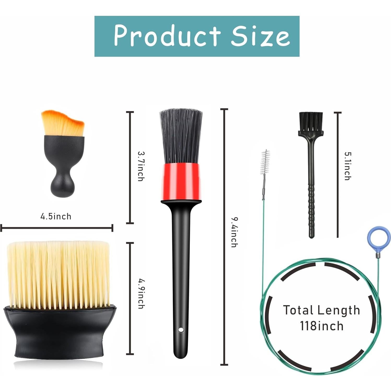 Juego de Cepillos de Limpieza para Autos Yungeln - 5 Piezas