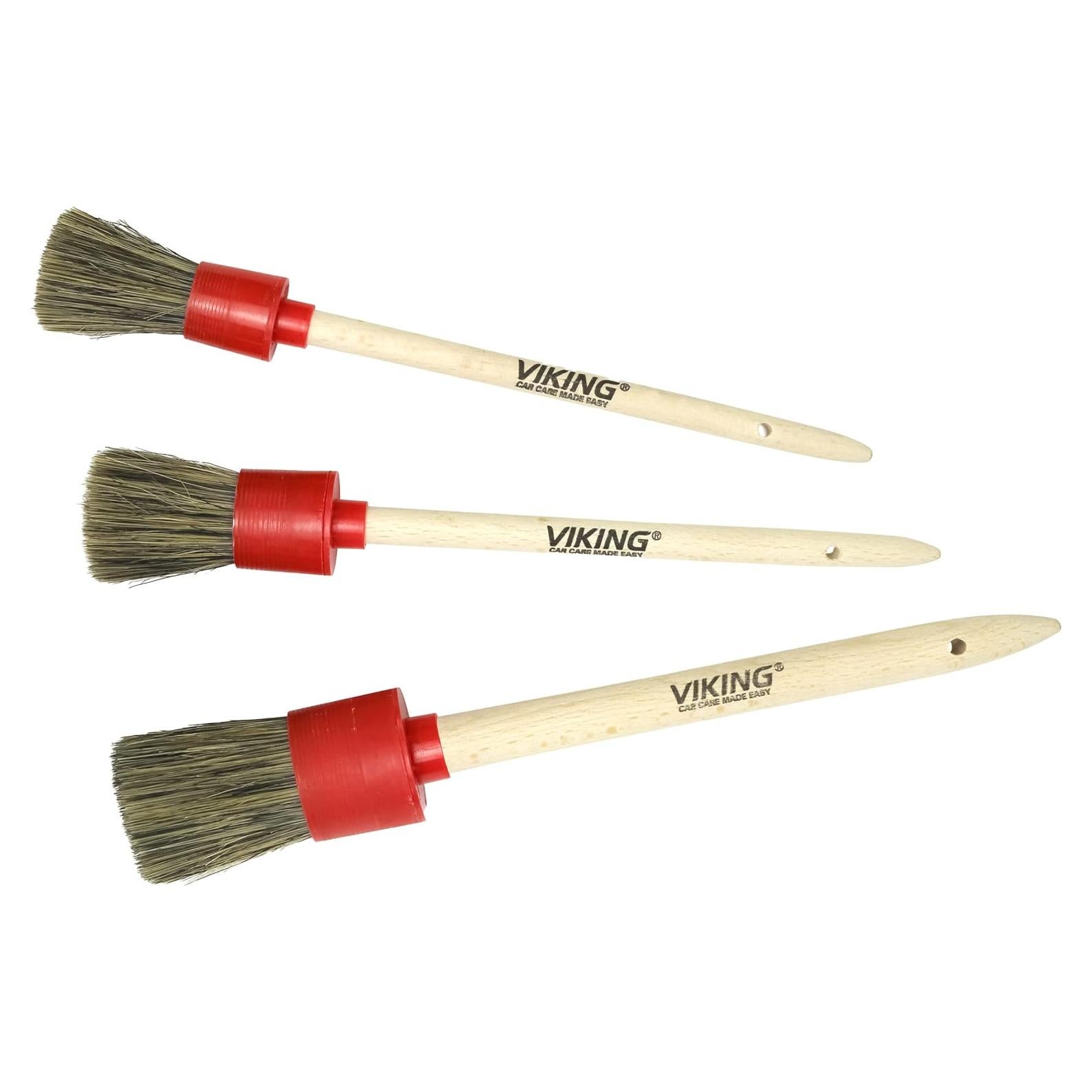 Juego de Cepillos de Detalle VIKING - 3 Tamaños para Autos