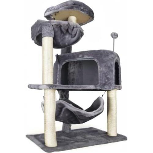 Árbol para Gatos YUNIQUE con Condominio y Hamaca Gris 100 cm