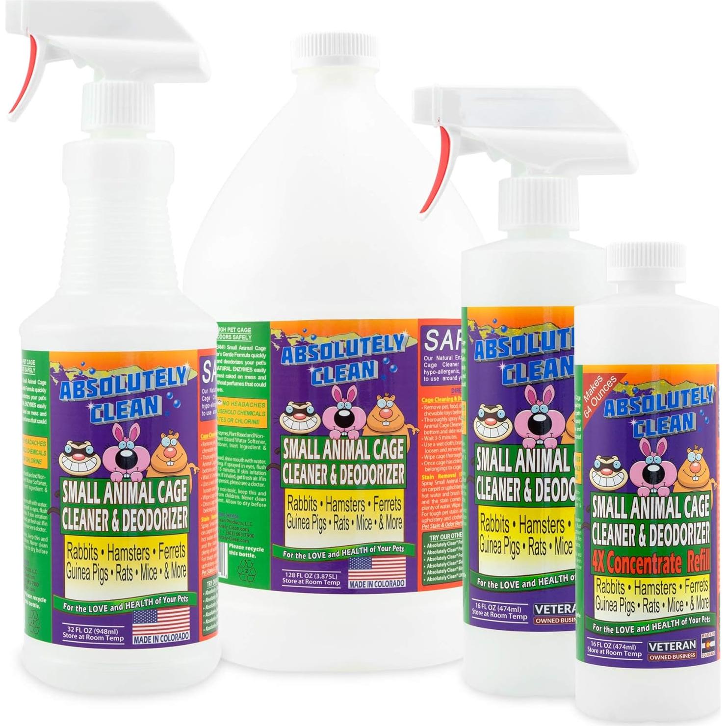 Limpiador Enzimático para Jaulas de Animales Pequeños 473ml - Absolutely Clean