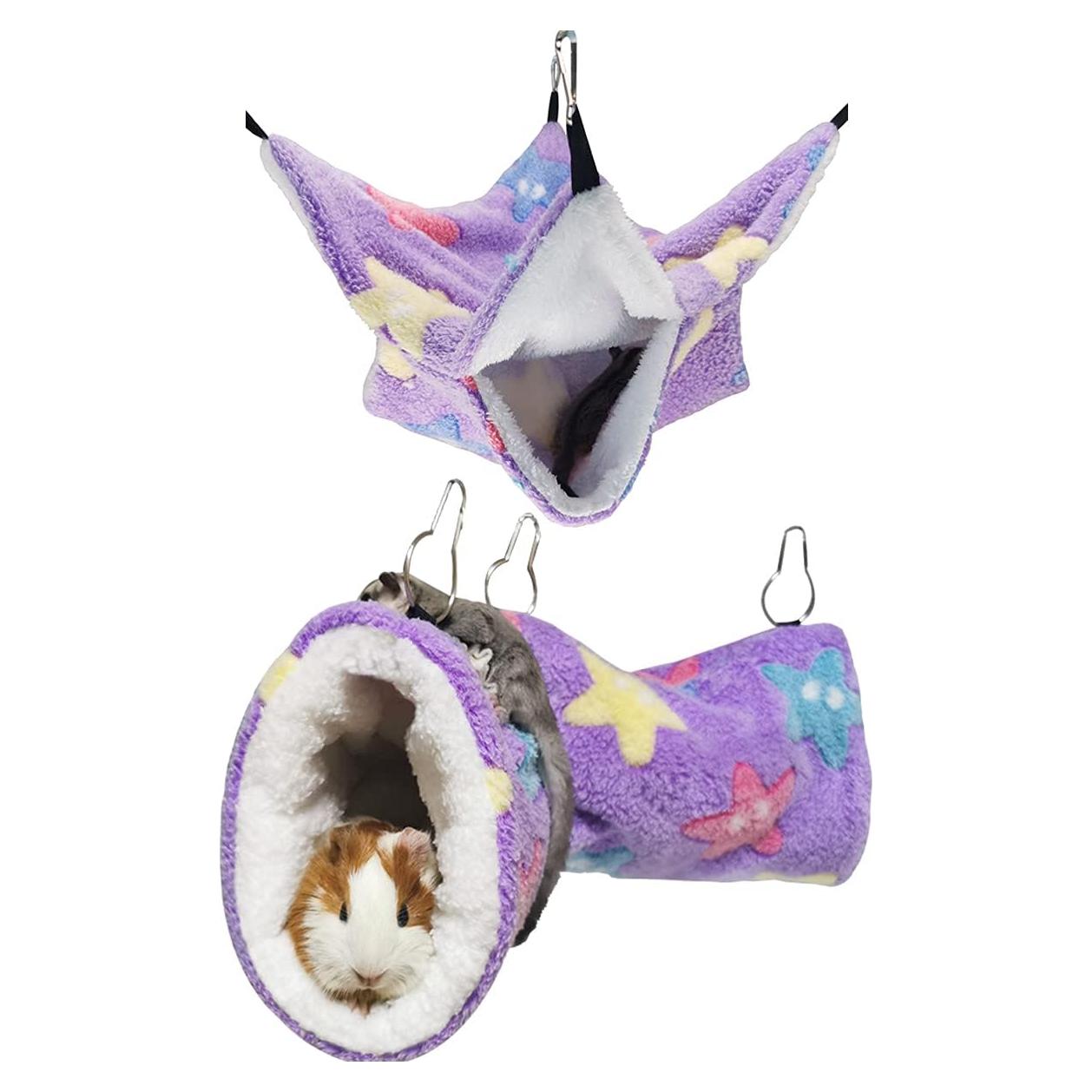 Hamaca y Túnel para Cobayas y Hurones LEFTSTARER 50cm