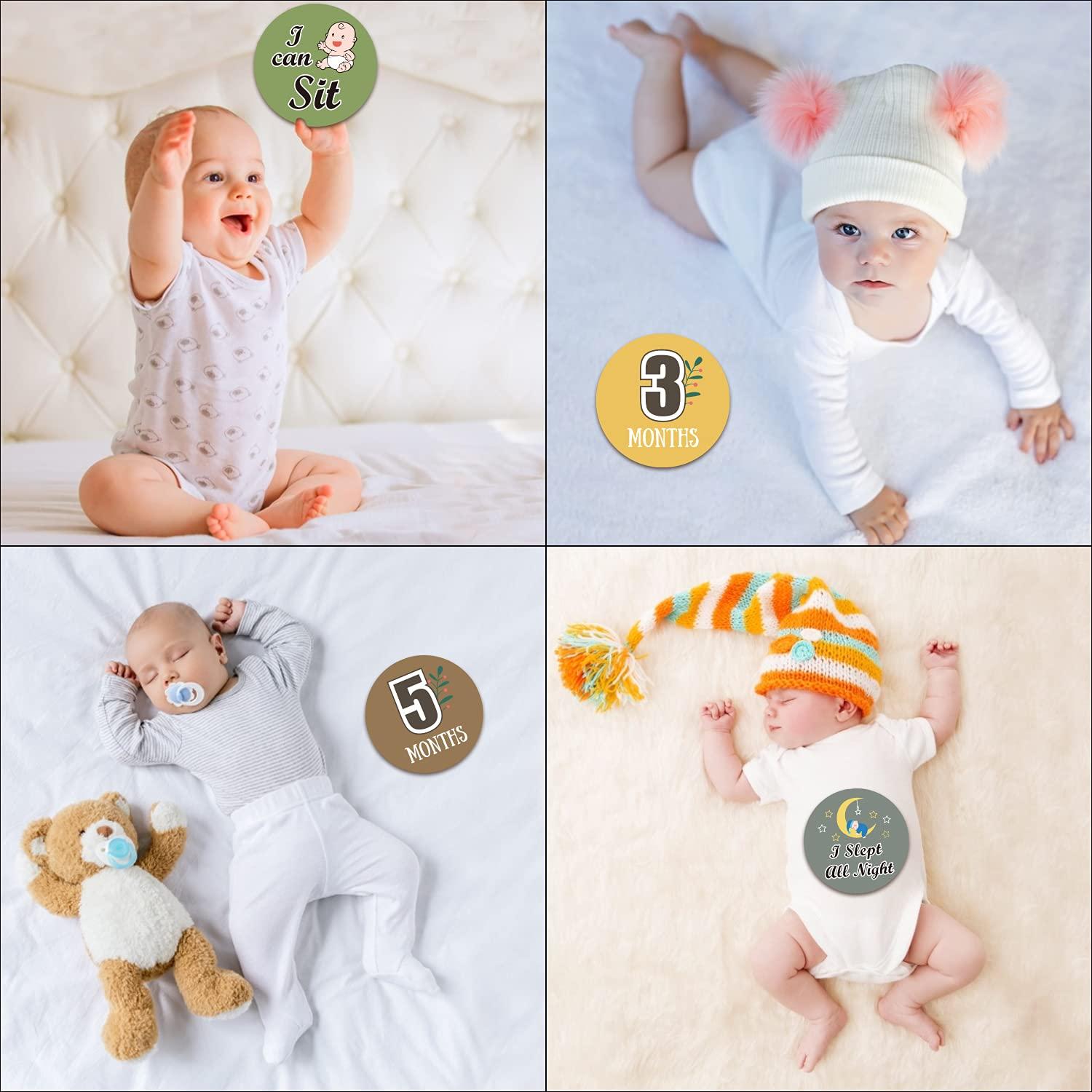 Tarjetas de Hitos para Bebés 15PCS Malihome 16cm Doble Cara