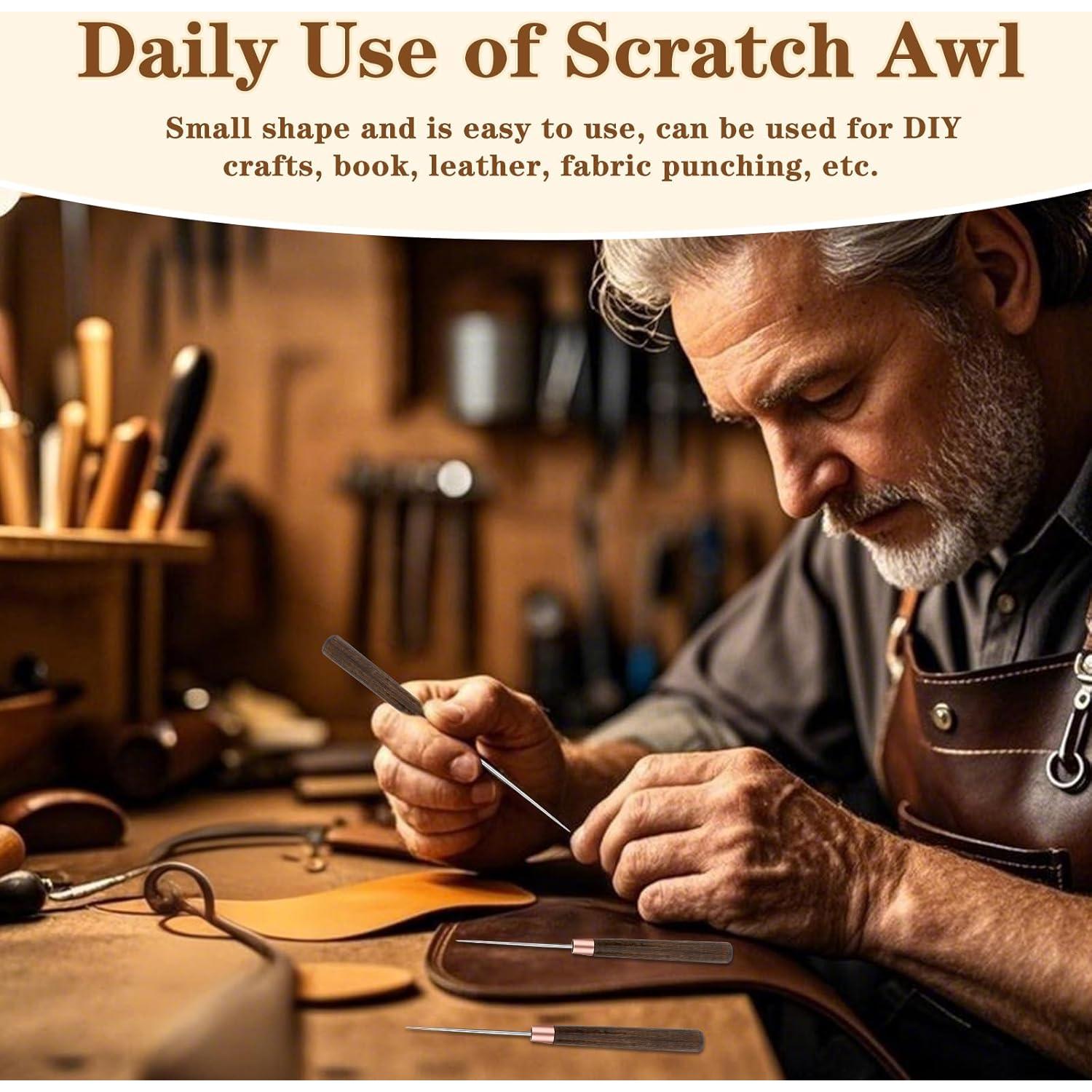 Herramienta de Punzón de Cuero ZXIIXZ 6 Pcs con Mango de Madera