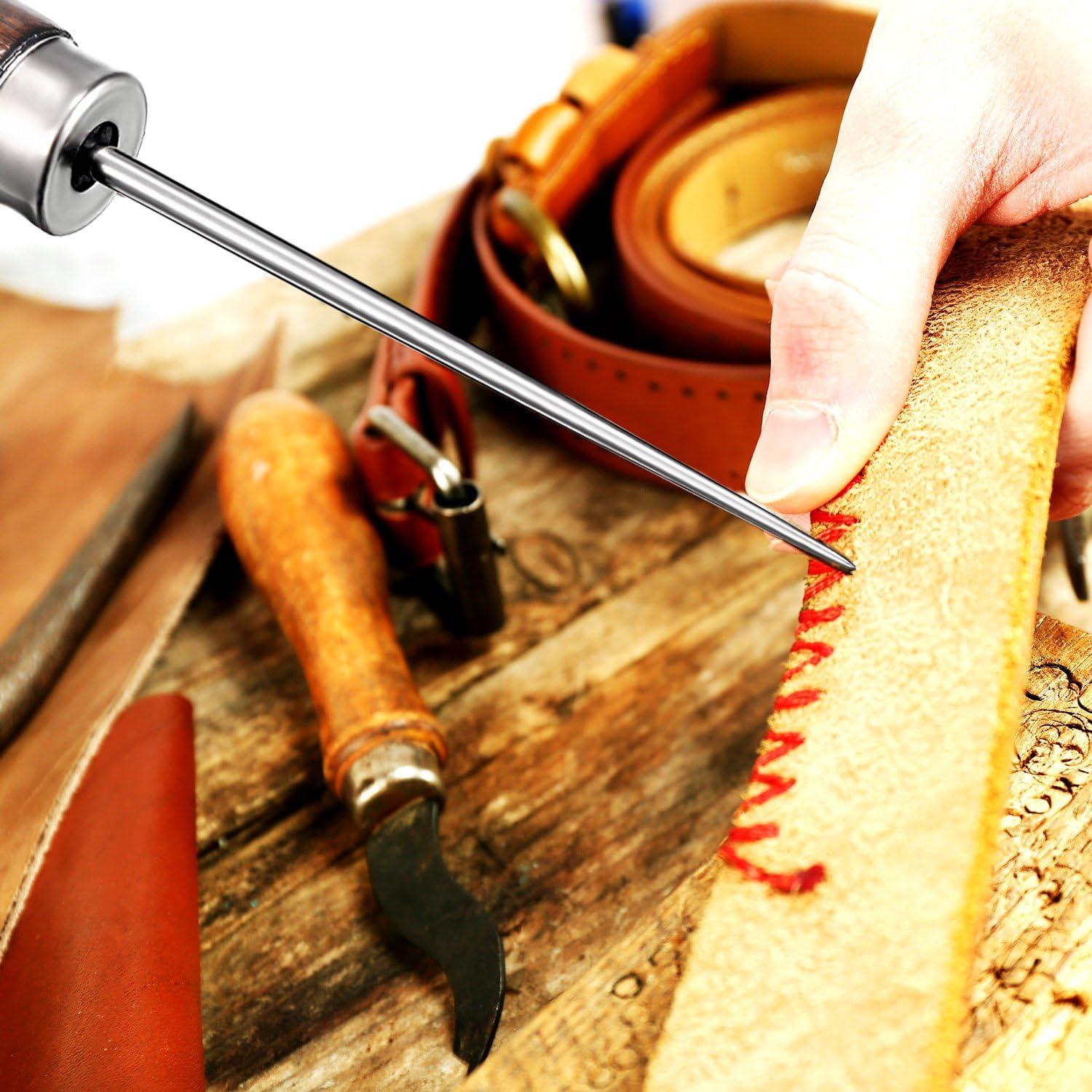 Paquete de 4 herramientas de punzón TecUnite con mango de madera