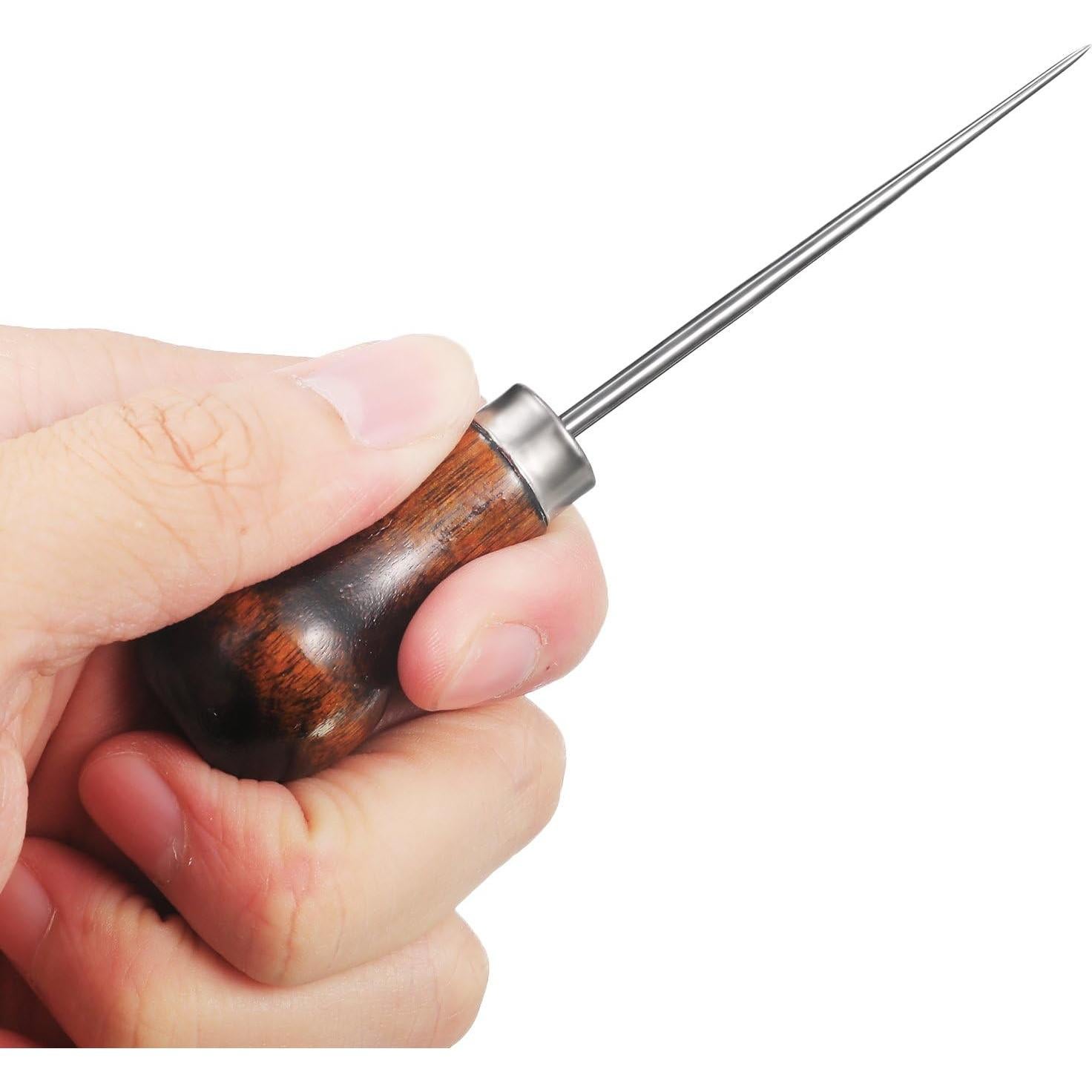 Paquete de 4 herramientas de punzón TecUnite con mango de madera