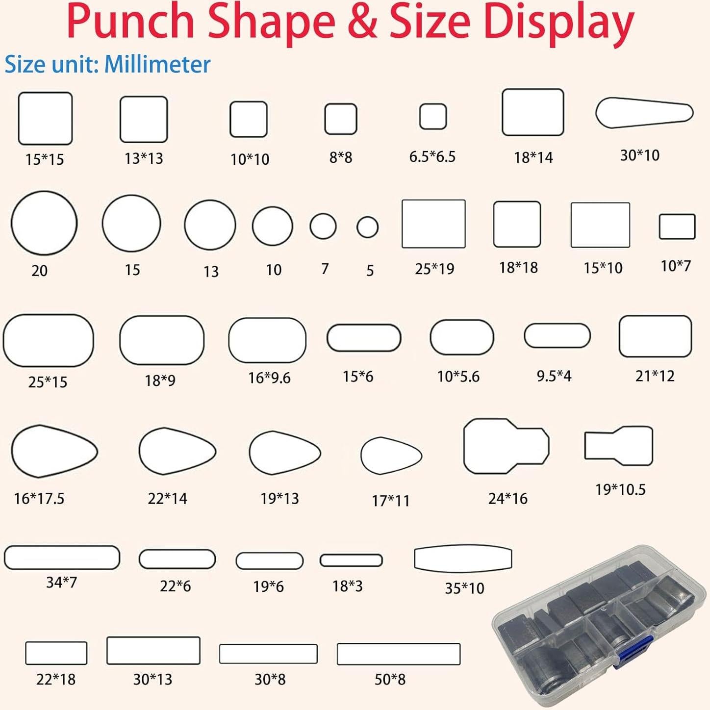 Juego de Punch de Agujeros de Cuero 40 PCS JiaMai US