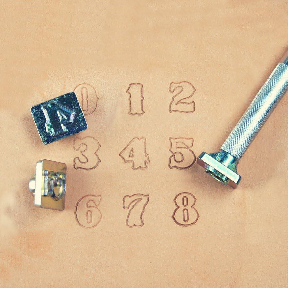Kit de estampado de números OWDEN 10 piezas 19 mm para cuero