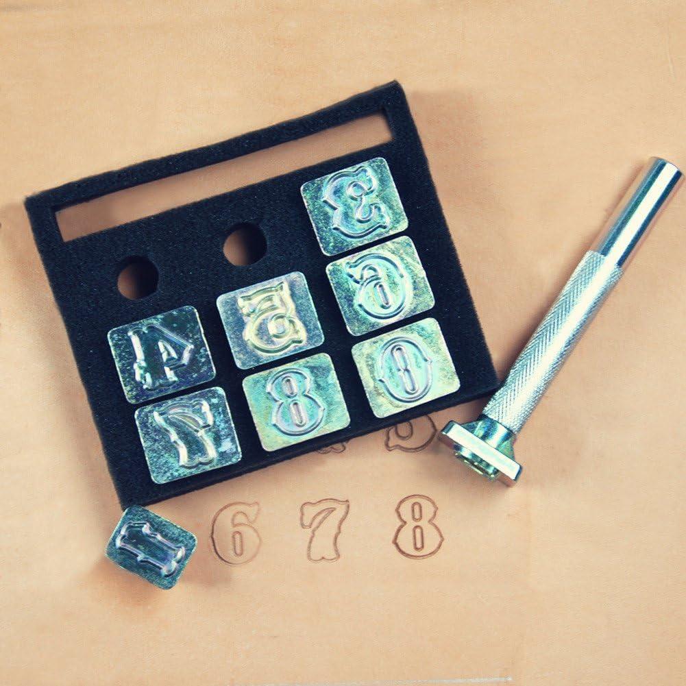 Kit de estampado de números OWDEN 10 piezas 19 mm para cuero