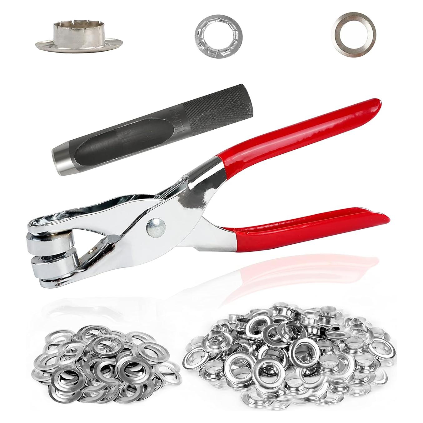 Kit de Herramientas para Ojetes MoHern con 150 Ojetes Plateados