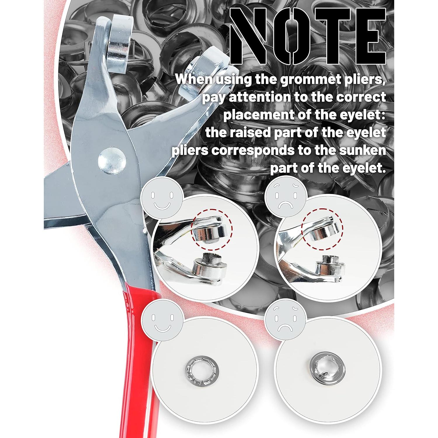 Kit de Herramientas para Ojetes MoHern con 150 Ojetes Plateados