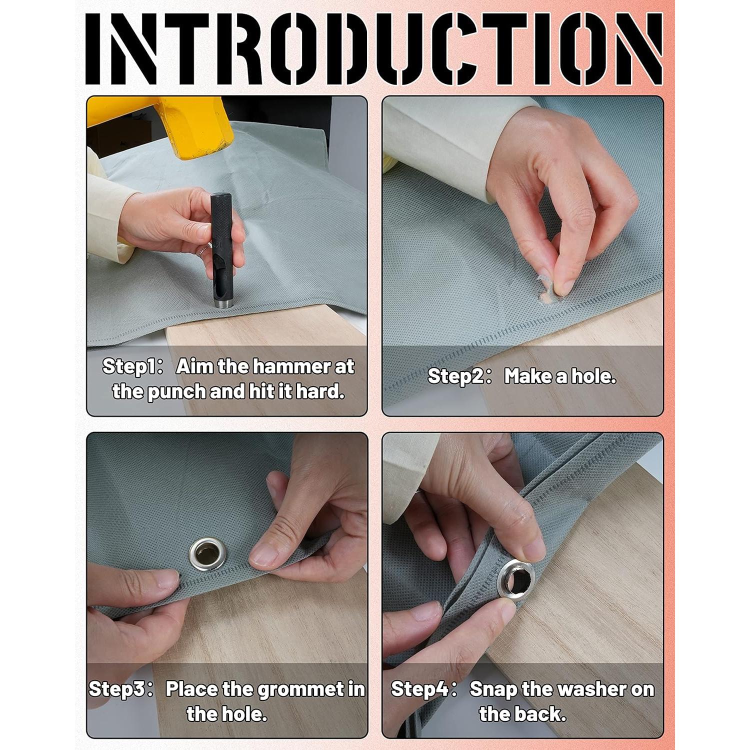 Kit de Herramientas para Ojetes MoHern con 150 Ojetes Plateados