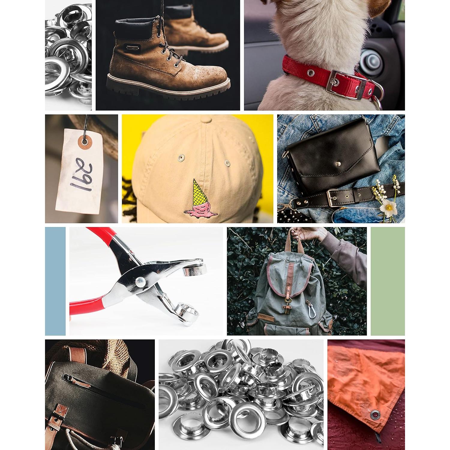 Kit de Herramientas para Ojetes MoHern con 150 Ojetes Plateados