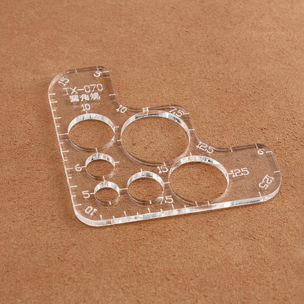 Juego de Plantillas de Círculo Acrílico 2 Piezas para Cuero