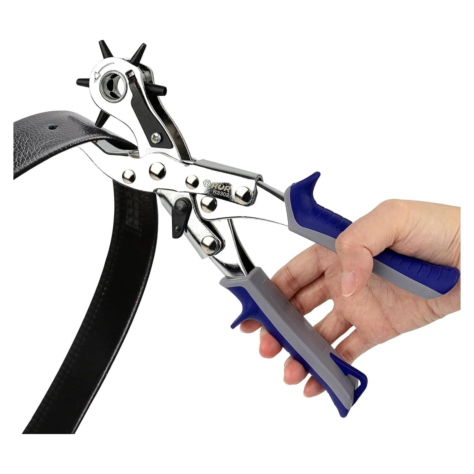 Perforadora de Agujeros de Cuero ZUFECY, 6 Tamaños Ajustables 2-4.5mm