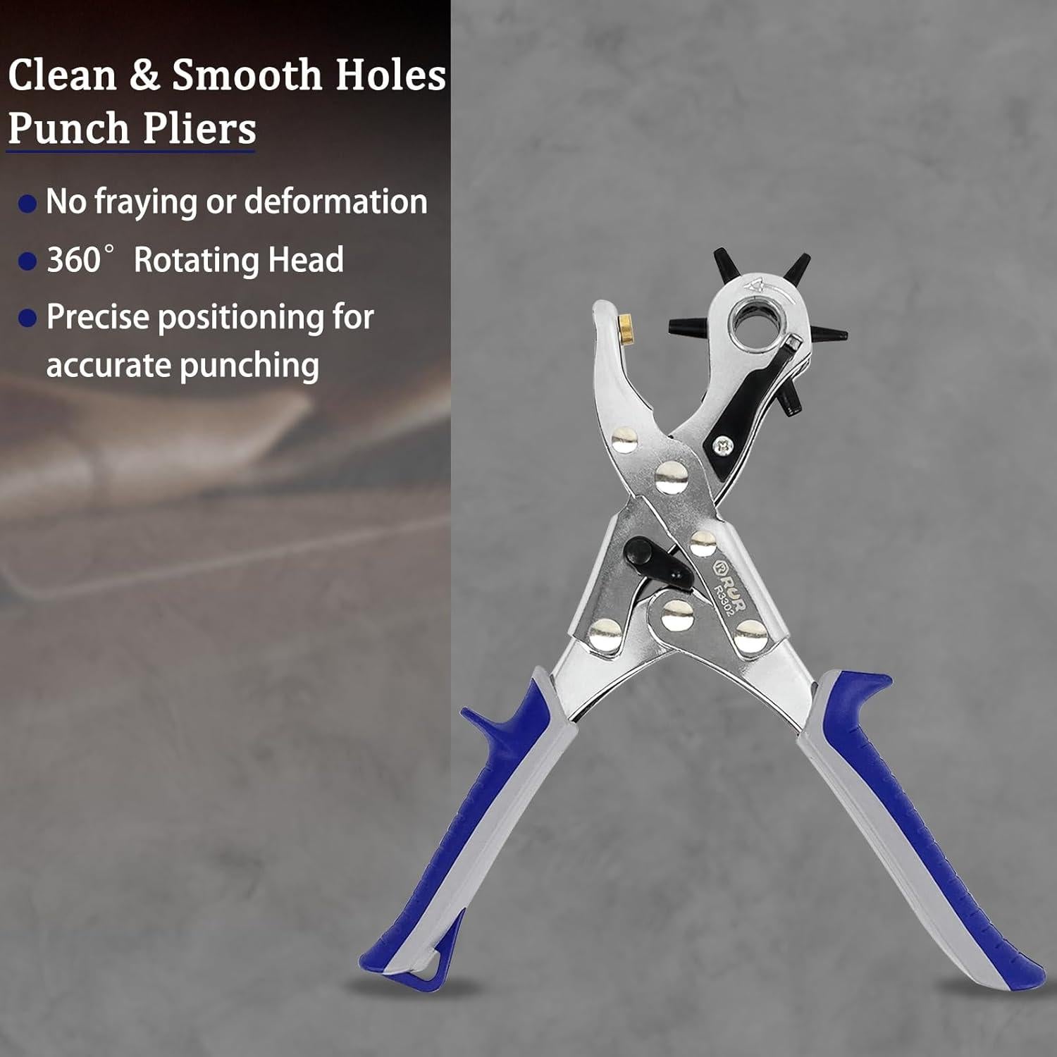 Perforadora de Agujeros de Cuero ZUFECY, 6 Tamaños Ajustables 2-4.5mm