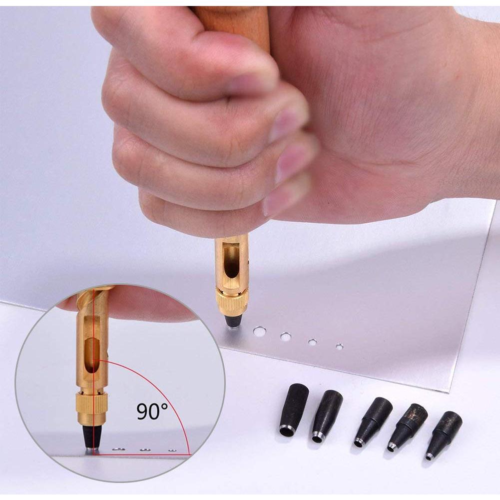 Perforadora de Agujeros Ajustable Osierr6 para Cuero y Papel 6 Puntas