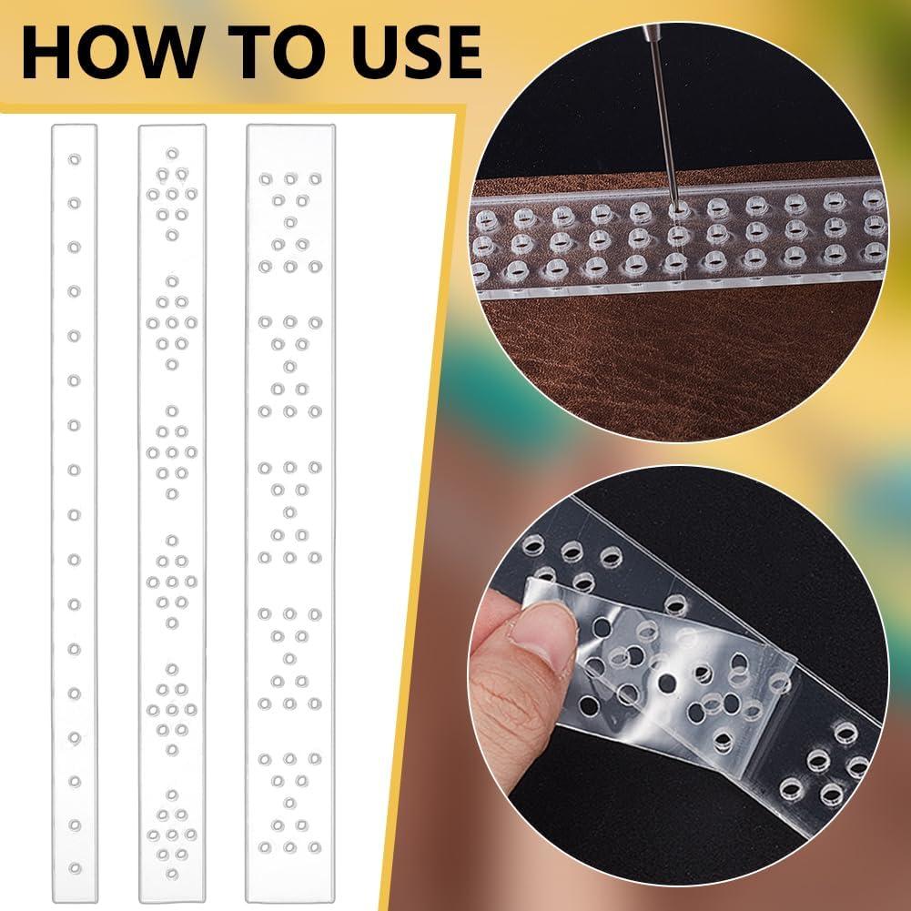 BENECREAT 9 Piezas Plantillas de Perforación de Cuero Acrílico 3.5mm