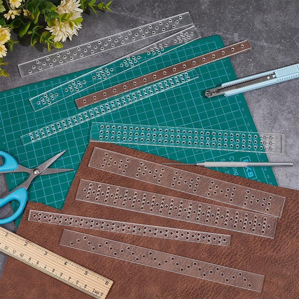 BENECREAT 9 Piezas Plantillas de Perforación de Cuero Acrílico 3.5mm