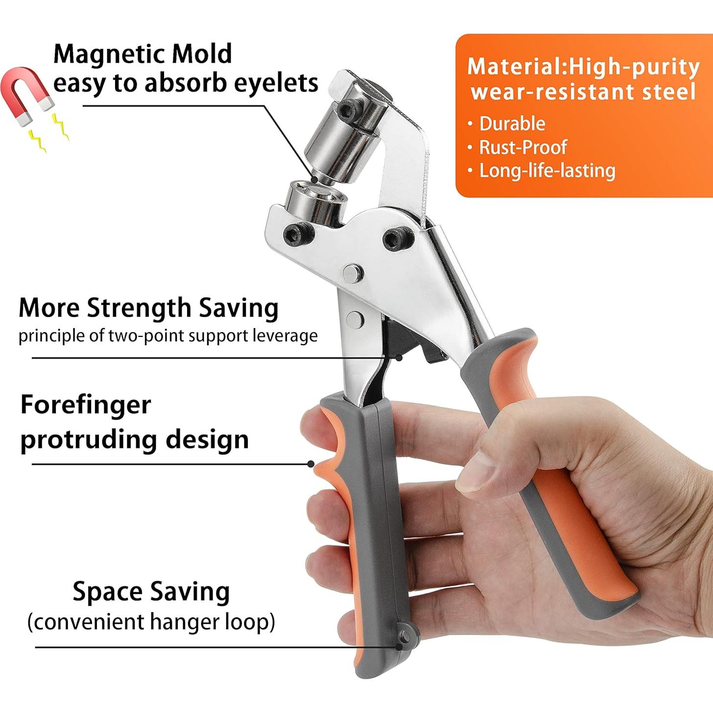 Kit de herramientas para ojales IMLIKE con 500 ojales 10mm