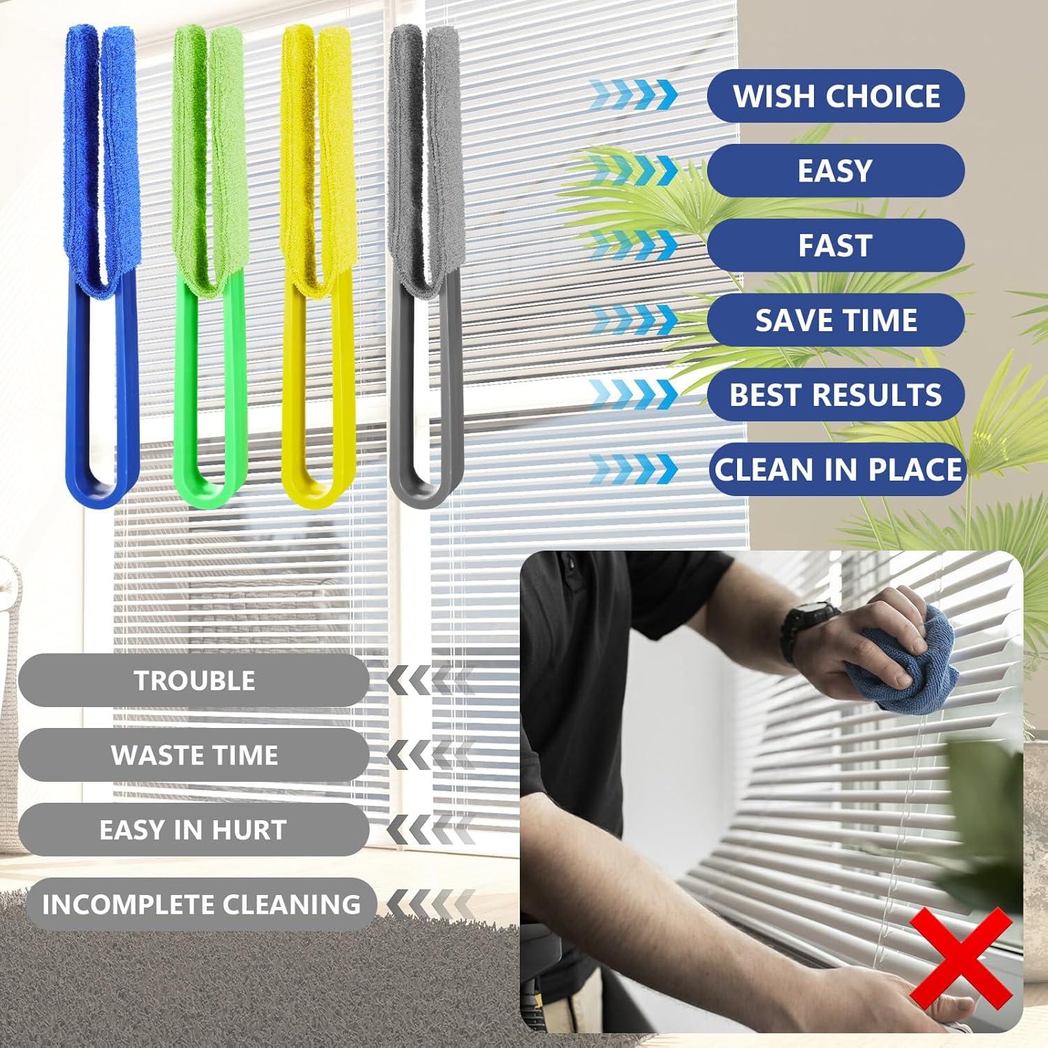 Limpiador de Persianas Dimeho 4 Pcs Microfibra Lavable