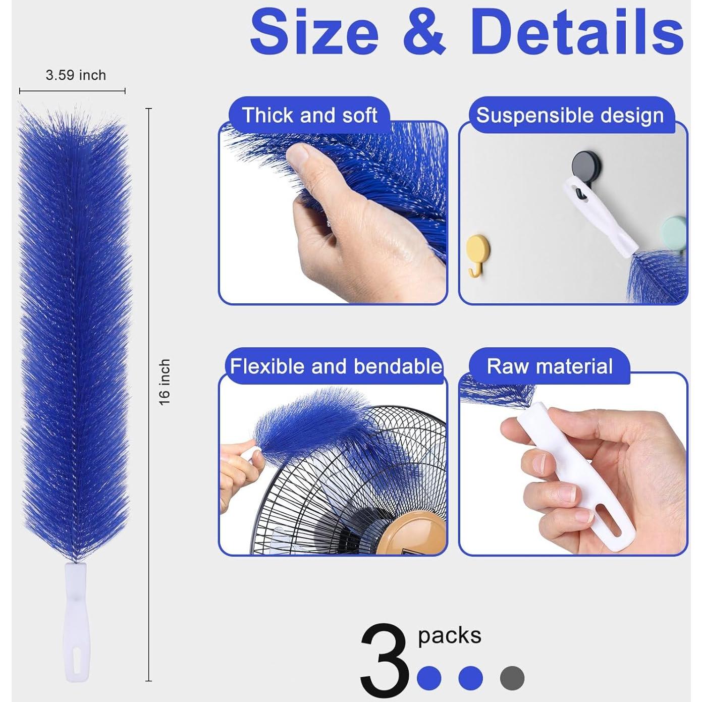 Juego de 3 cepillos limpiadores SFIELCAPA - Duster flexible microfibra