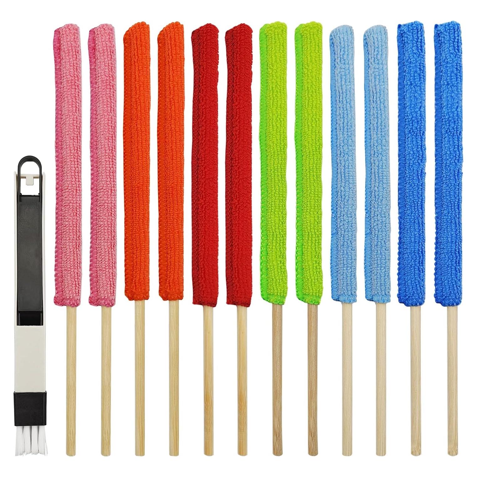 12 Mini Cepillos de Microfibra XYQMLY para Limpieza Detallada