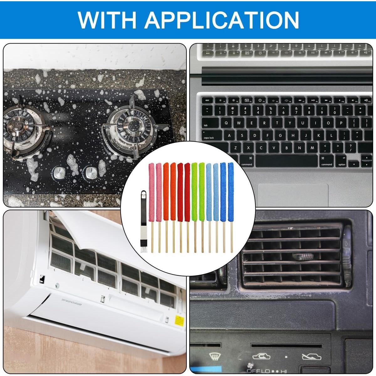12 Mini Cepillos de Microfibra XYQMLY para Limpieza Detallada